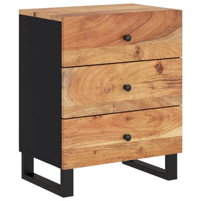 vidaXL Bedside Cabinet 50x33x62 cm Solid Wood Acacia&Engineered Wood