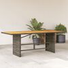 vidaXL Garden Table with Acacia Wood Top Grey 190x80x75 cm Poly Rattan
