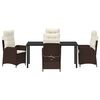 vidaXL Garden Dining Set with Cushion 5 pcs Brown Poly Rattan