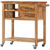vidaXL Kitchen Trolley 80x45x91 cm Solid Acacia Wood