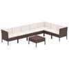 vidaXL 8 Piece Garden Lounge Set with Cushions Poly Rattan Brown