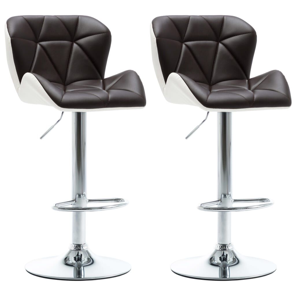vidaXL Bar Stools 2 pcs Brown Faux Leather