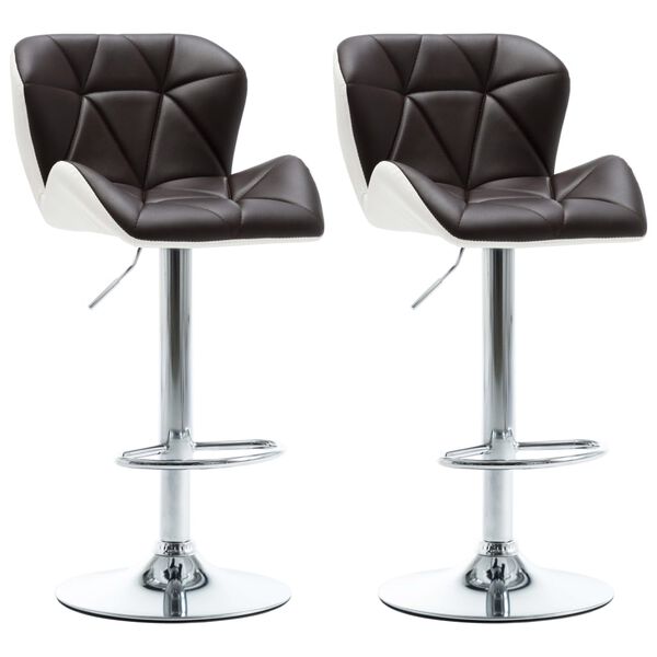 vidaXL Bar Stools 2 pcs Brown Faux Leather