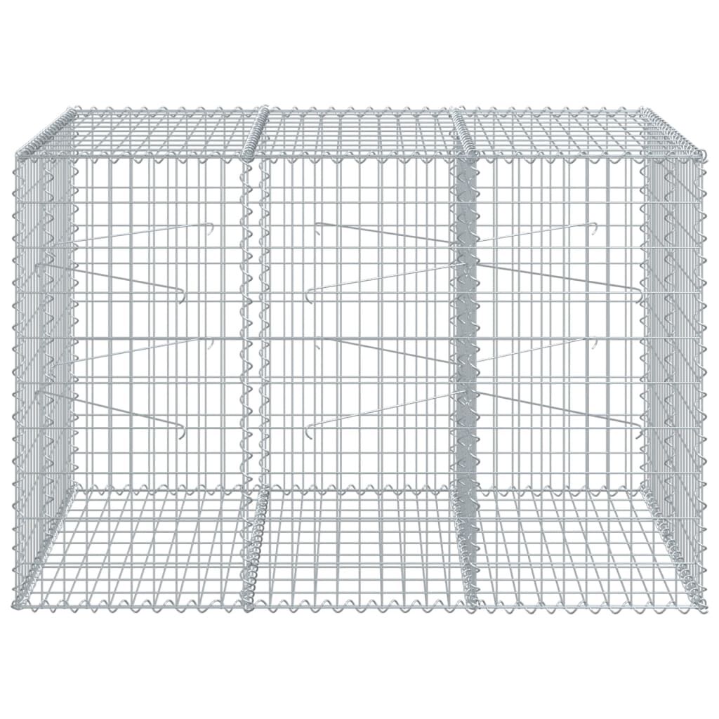 vidaXL Gabion Basket with Cover 150x100x100 cm Galvanised Iron