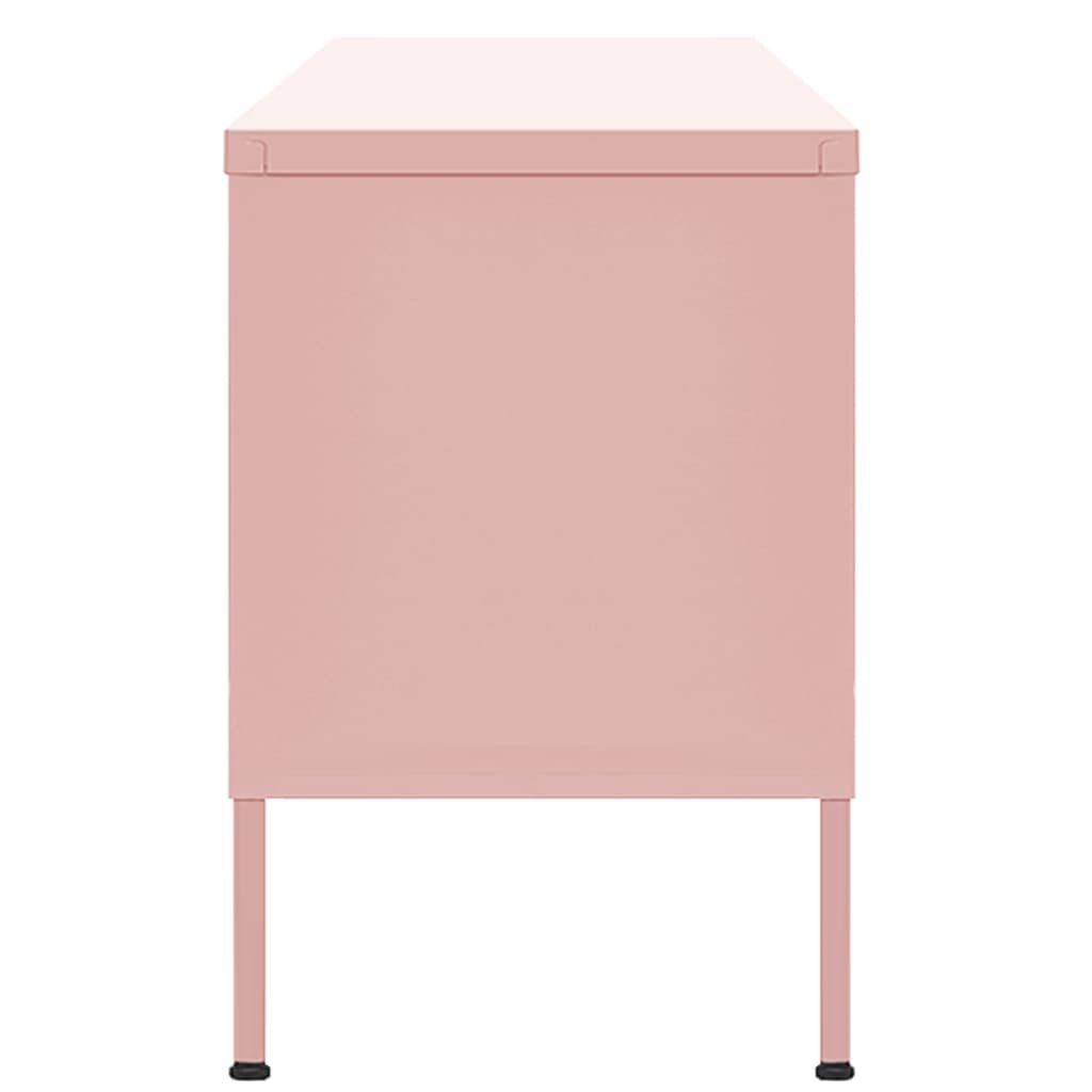 vidaXL TV Cabinet Pink 105x35x50 cm Steel