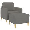 vidaXL Sofa Chair with Footstool Dark Grey 60 cm Fabric