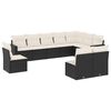 vidaXL 10 Piece Garden Sofa Set with Cushions Black Poly Rattan