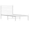 vidaXL Metal Bed Frame without Mattress with Headboard White 100x190cm