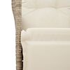 vidaXL 3 Piece Bistro Set with Cushions Beige Poly Rattan