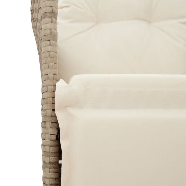 vidaXL 3 Piece Bistro Set with Cushions Beige Poly Rattan