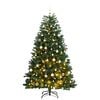vidaXL Artificial Hinged Christmas Tree 150 LEDs & Ball Set 150 cm