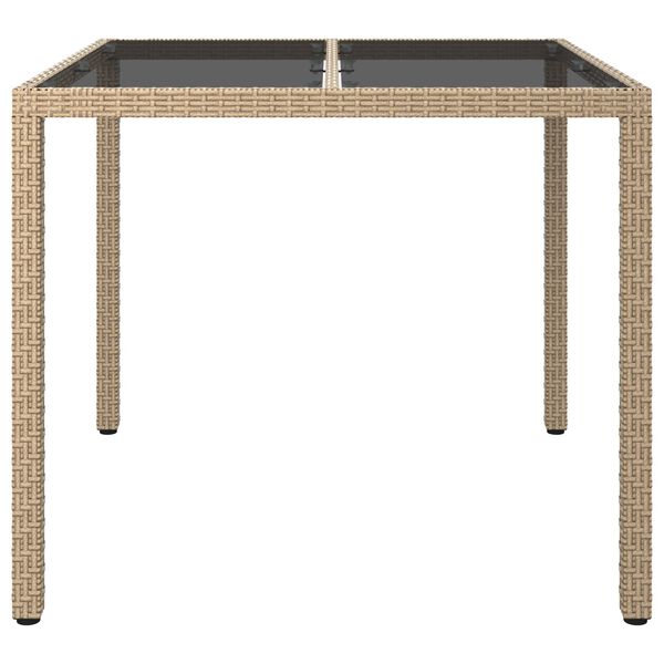 vidaXL Garden Dining Table Beige 90x90x75 cm Poly Rattan