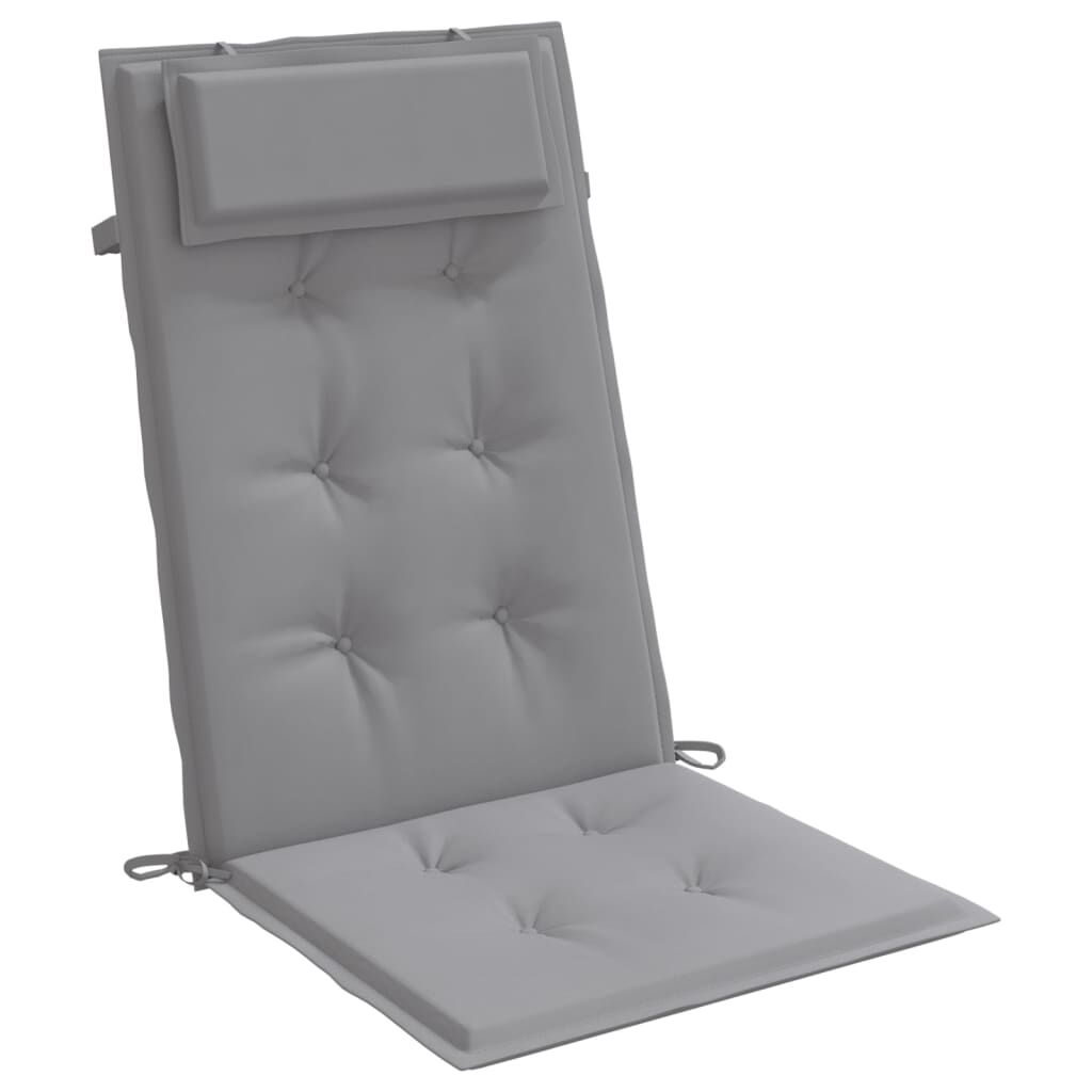 vidaXL Highback Chair Cushions 4 pcs Grey Oxford Fabric