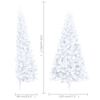 vidaXL Artificial Half Pre-lit Christmas Tree with Ball Set White 210 cm