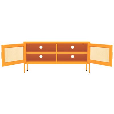 vidaXL TV Cabinet Mustard Yellow 105x35x50 cm Steel