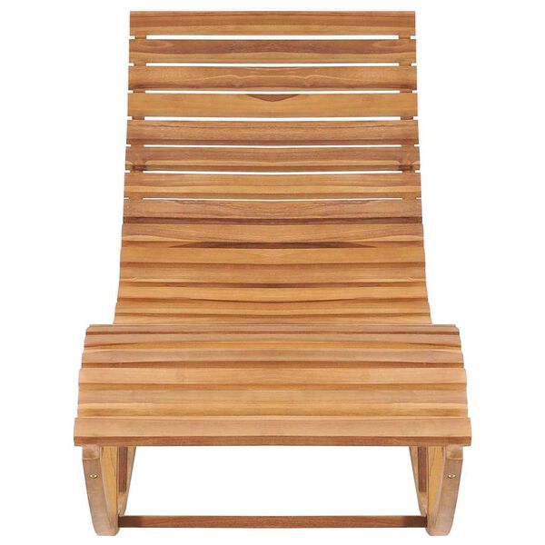 vidaXL Rocking Sun Lounger with Cushion Solid Teak Wood