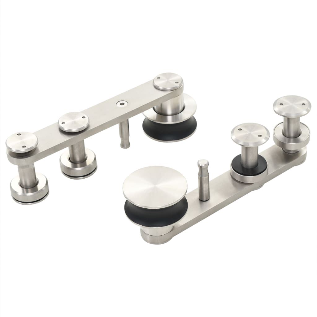 vidaXL Sliding Door Hardware Kit 183 cm Stainless Steel Silver