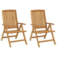 vidaXL Reclining Garden Chair 2 pcs Solid Wood Teak