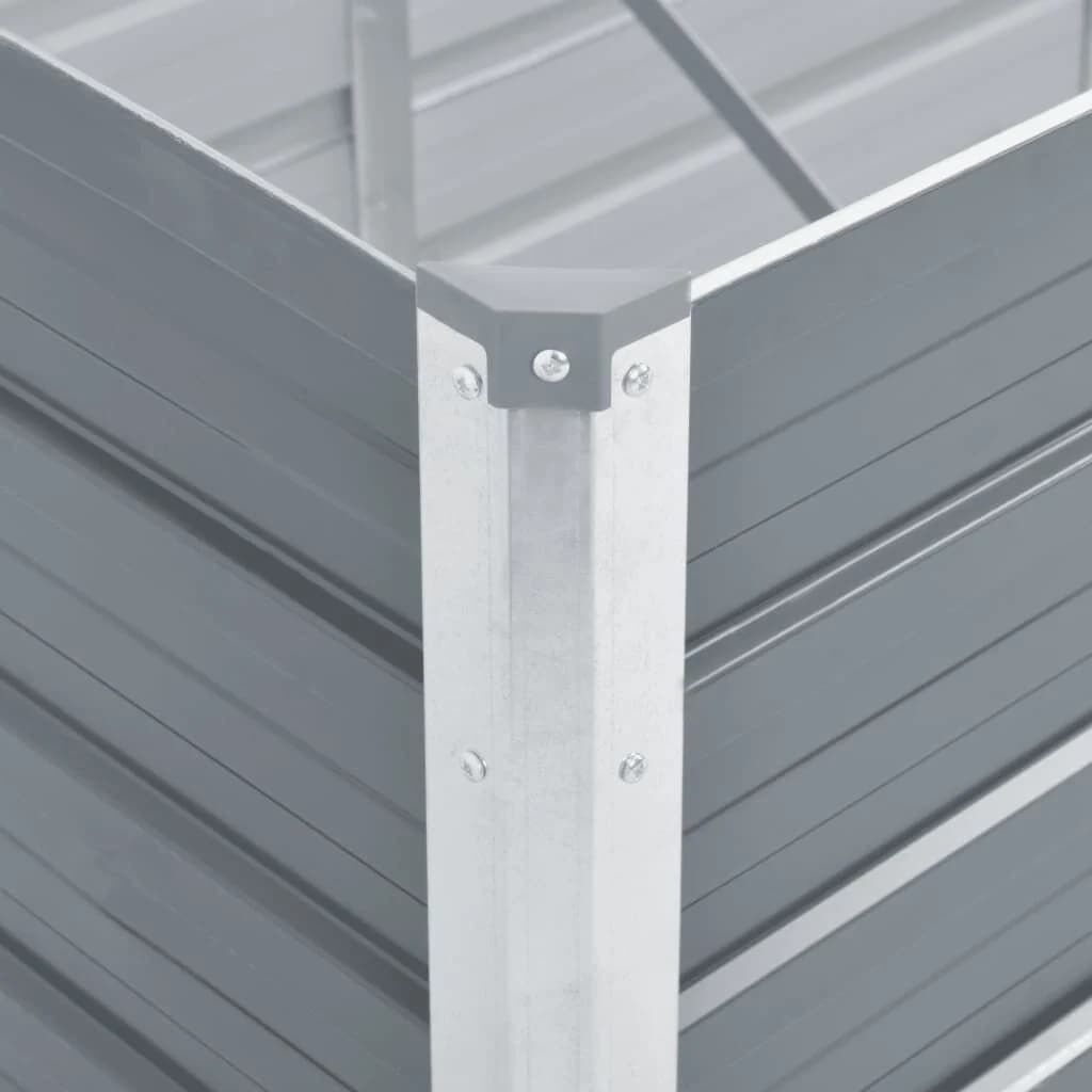vidaXL Garden Raised Bed Galvanised Steel 400x80x45 cm Grey
