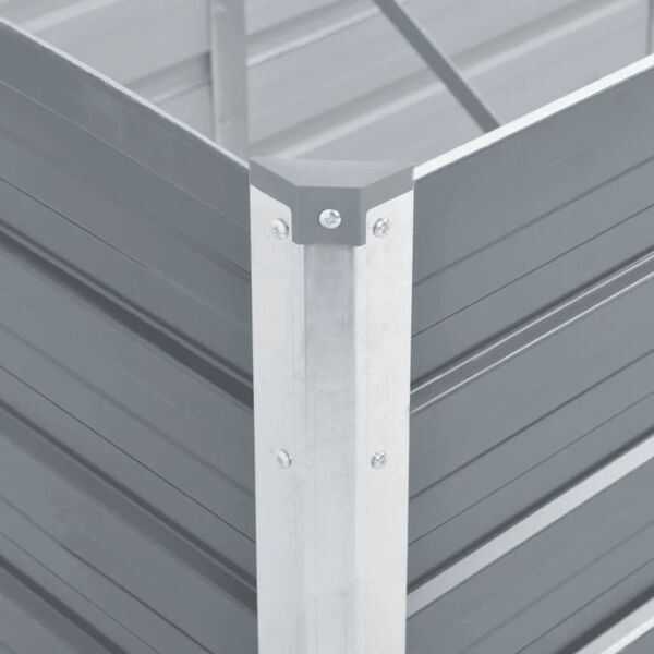 vidaXL Garden Raised Bed Galvanised Steel 400x80x45 cm Grey