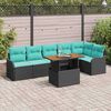 vidaXL Garden Sofa Set Manual 7 pcs Black and blue 100 x 55 x 73 cm