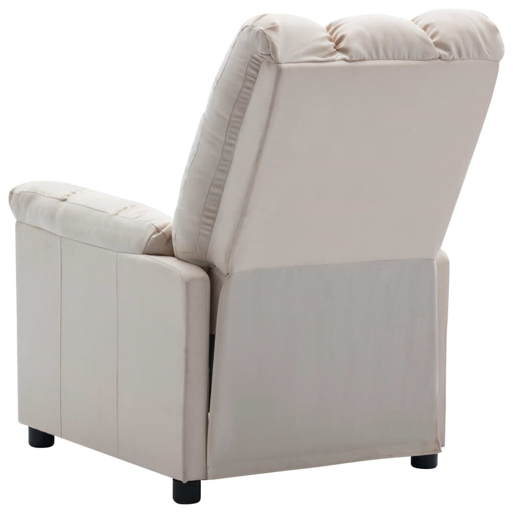 vidaXL Electric Recliner Chair Cream Fabric