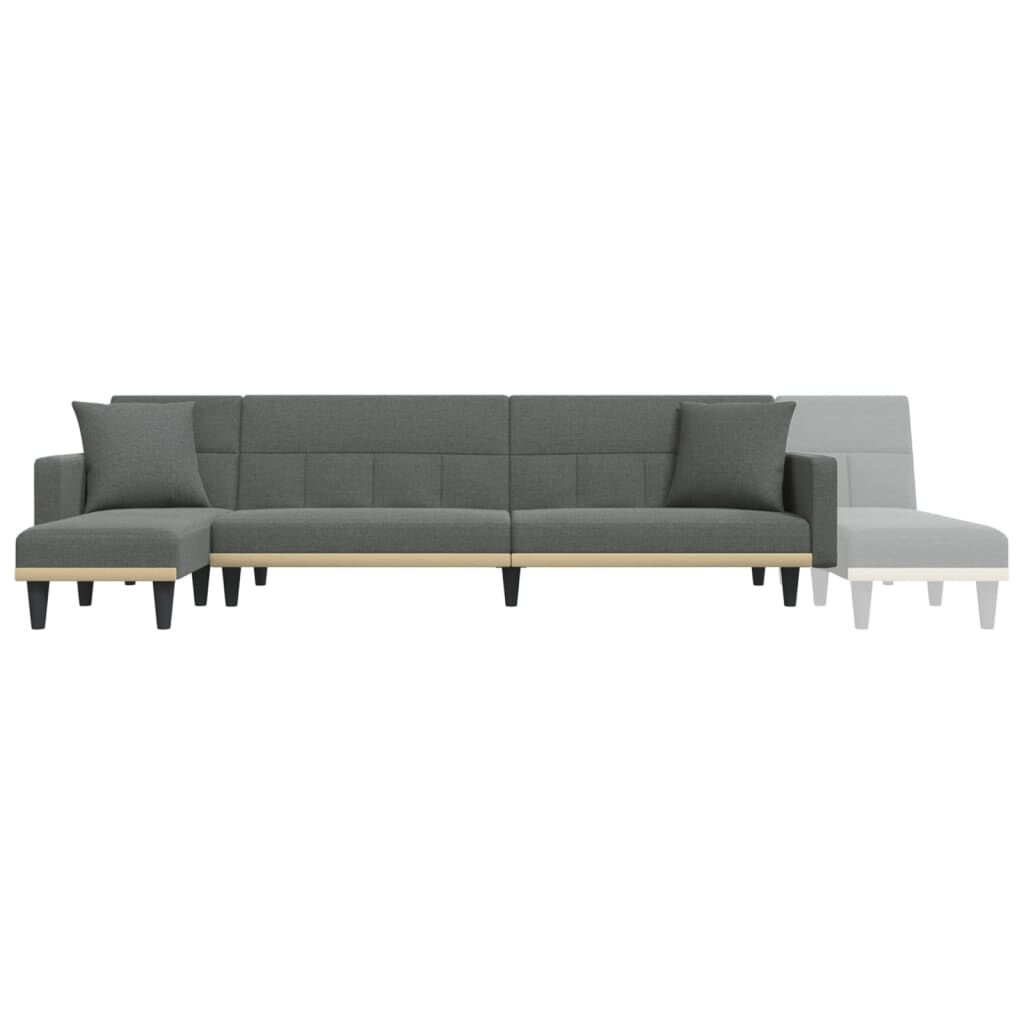 vidaXL L-shaped Sofa Bed Dark Grey 275x140x70 cm Fabric
