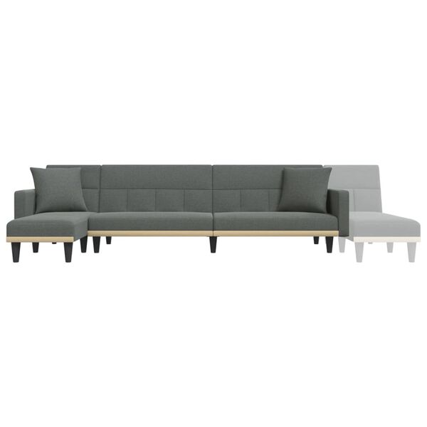 vidaXL L-shaped Sofa Bed Dark Grey 275x140x70 cm Fabric
