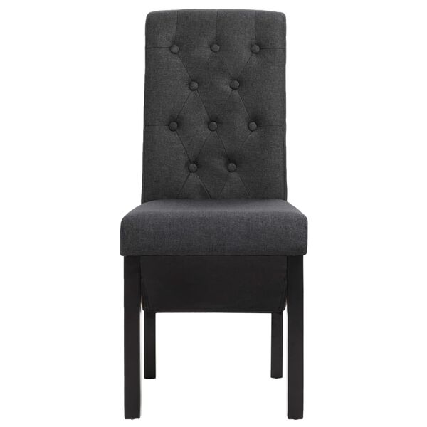 vidaXL Dining Chairs 6 pcs Dark Gray Fabric