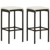 vidaXL 3 Piece Garden Bar Set with Cushions Poly Rattan Brown