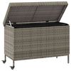 vidaXL Garden Storage Box with Wheels Grey 110x55x73 cm Poly Rattan