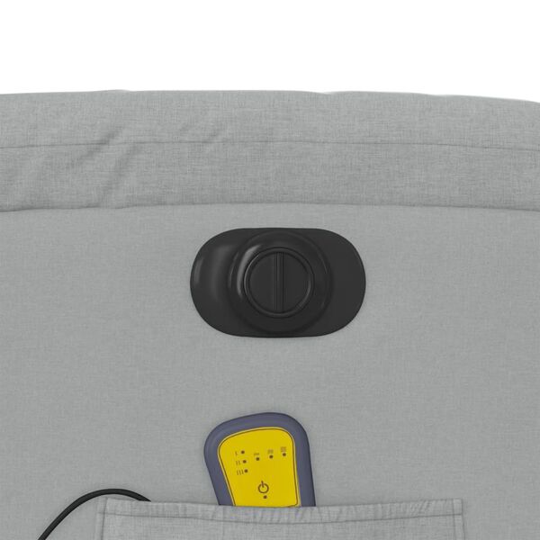 vidaXL Electric Massage Recliner Chair Light Grey Fabric