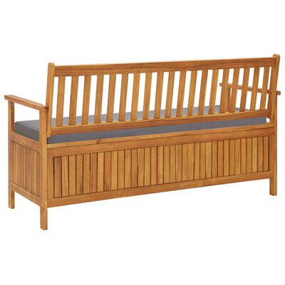 vidaXL Garden Storage Bench with Cushion 148 cm Solid Acacia Wood