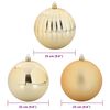 vidaXL Christmas Bauble Set 3 pcs Gold Plastic