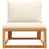 vidaXL Garden Sofa Armless with Cushions Wood Acacia&Rattan