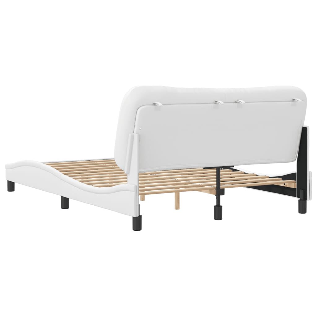 vidaXL Bed Frame without Mattress White 137x187 cm Double Faux Leather