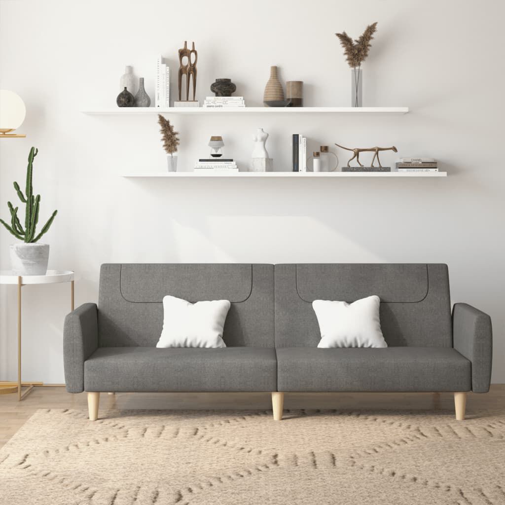 vidaXL 2-Seater Sofa Bed Dark Grey Fabric