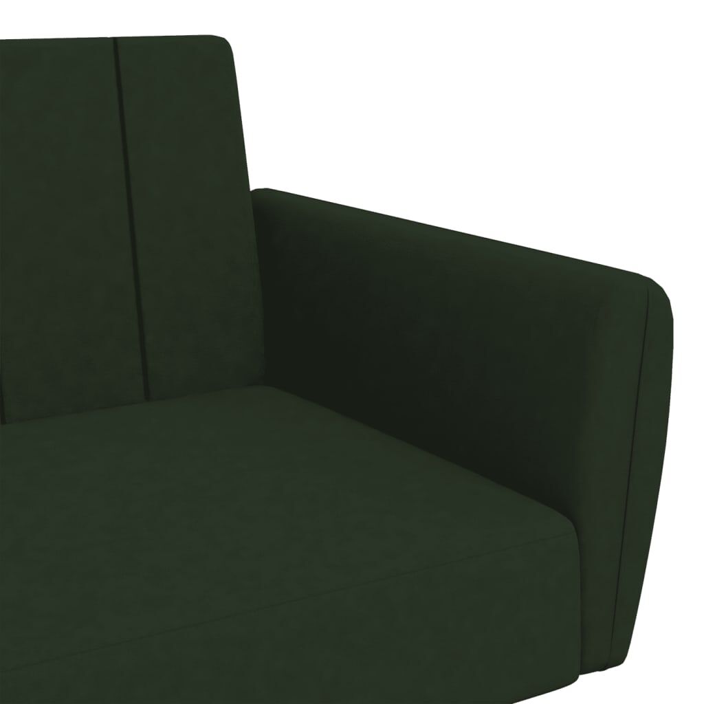 vidaXL 2-Seater Sofa Bed Dark Green Velvet
