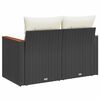 vidaXL Garden Sofa with Cushions 2-Seater Black Poly Rattan