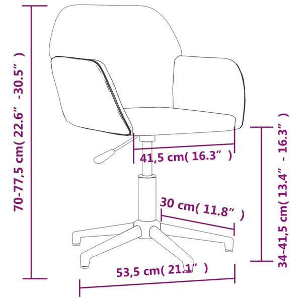 vidaXL Swivel Office Chair Dark Grey Fabric