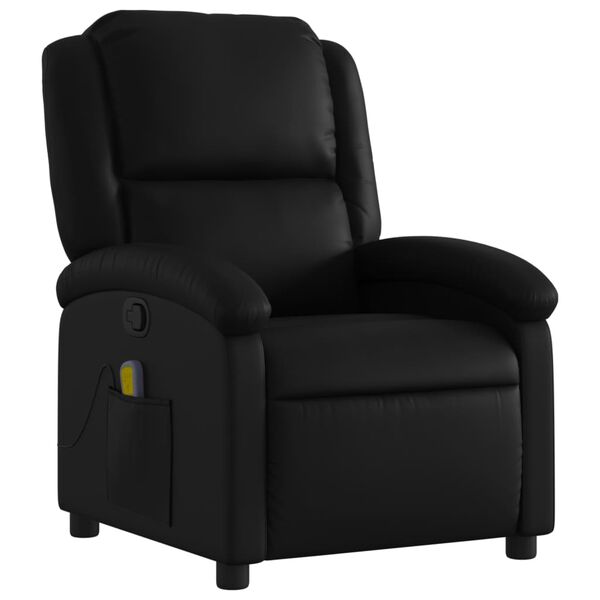 vidaXL Massage Recliner Chair Black Faux Leather