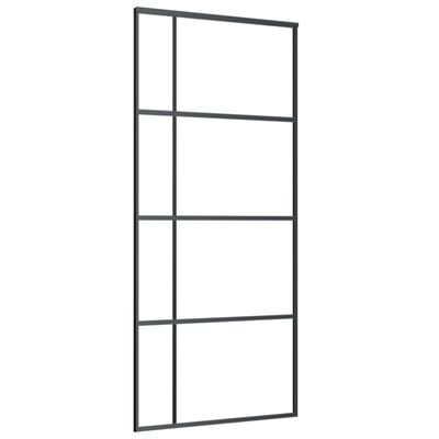 vidaXL Sliding Door Frosted ESG Glass and Aluminium 90x205 cm Black