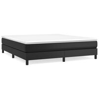 vidaXL Box Spring Bed with Mattress Black 183x213 cm Faux Leather