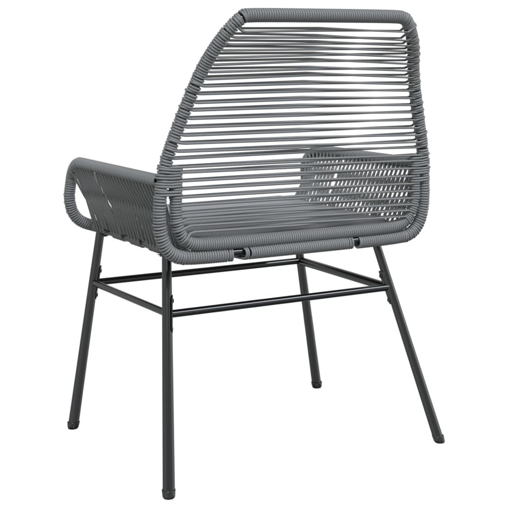 vidaXL Garden Chairs 2 pcs with Cushions Grey Poly Rattan