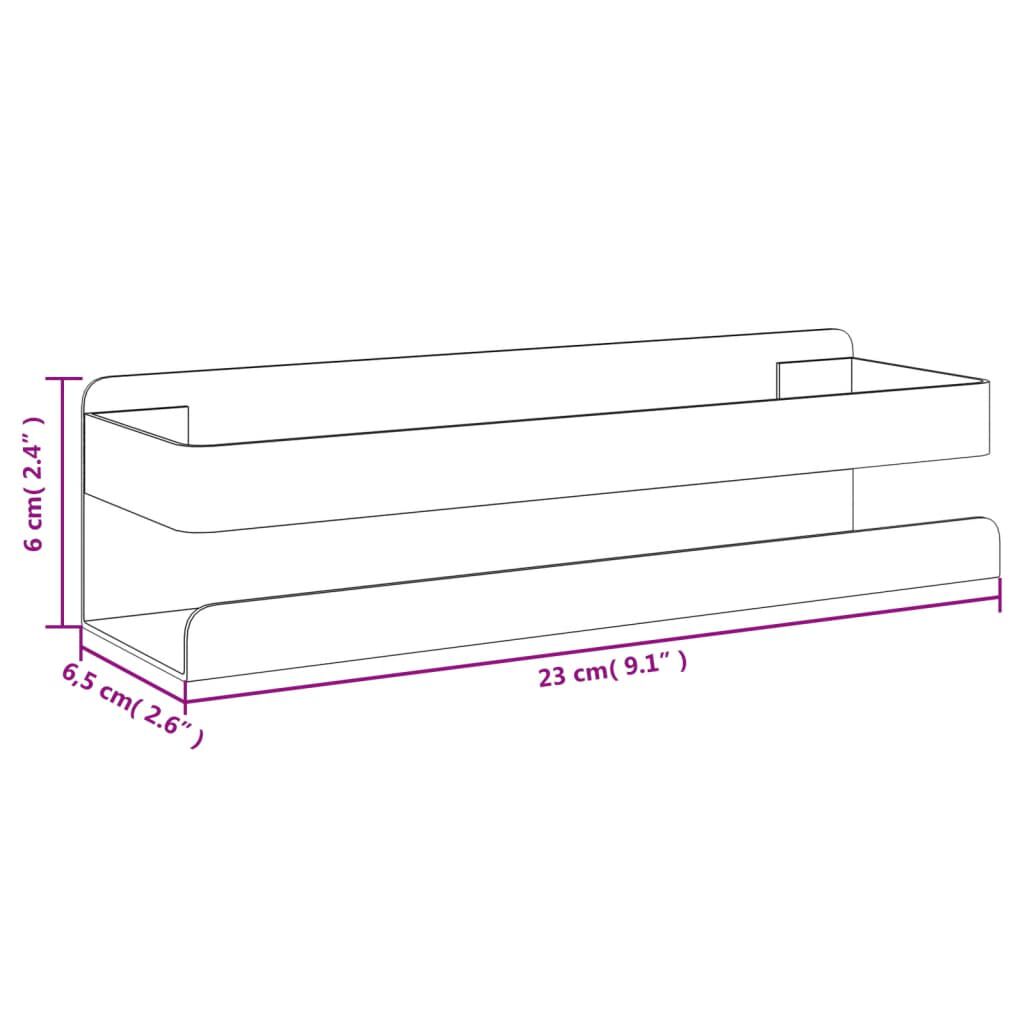 vidaXL Shower Shelf Matt Black 23x6.5x6 cm Brushed 304 Stainless Steel
