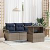 vidaXL Garden Sofa Set with Cushion 5 pcs Grey Poly Rattan