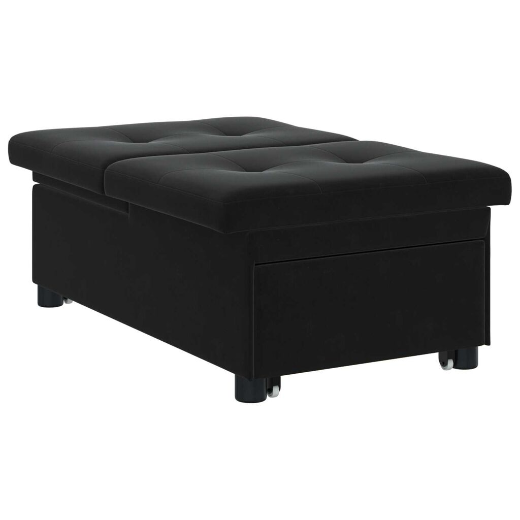 vidaXL Sofa Bed 3-in-1 Pull-Out Black Velvet