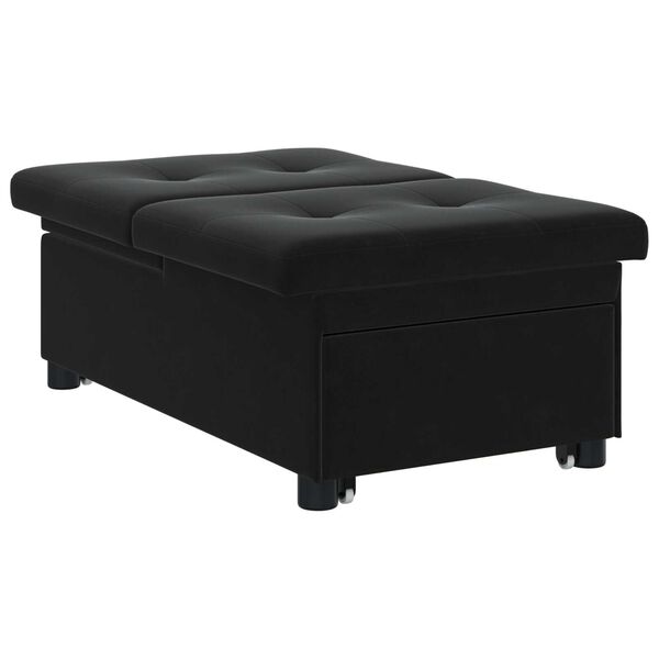 vidaXL Sofa Bed 3-in-1 Pull-Out Black Velvet