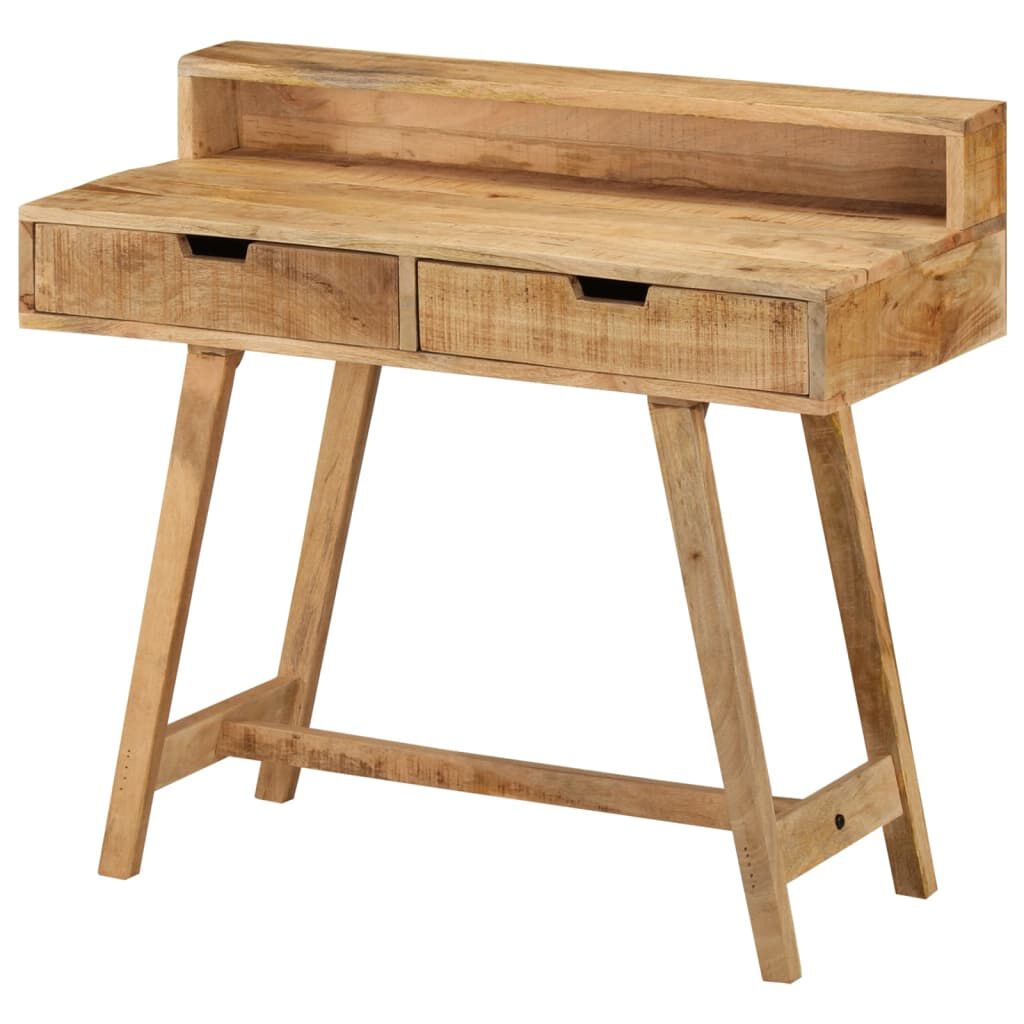 vidaXL Desk 100x45x90 cm Solid Rough Mango Wood