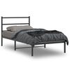 vidaXL Metal Bed Frame without Mattress with Headboard Black 100x200cm